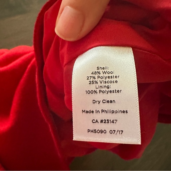 Talbots Red Scalloped Wool Blend Mini Skirt 2 - Picture 8 of 11